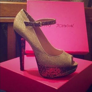 Betsey Johnson Glitter Heels.